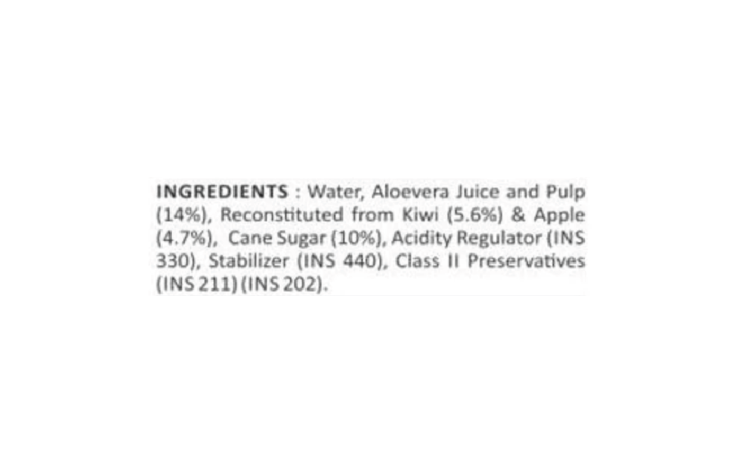 AloFrut Kiwi Aloevera + Kiwi Fruit Juice   Plastic Bottle  1 litre